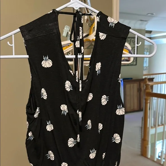 LOFT Black and White Sleeveless Dress with Tie - Picture 5 of 6